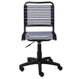 Allison Bungie Flat Low Back Office Chair in Light Gray with Graphite Black Frame and Black Base