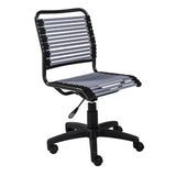 Allison Bungie Flat Low Back Office Chair in Light Gray with Graphite Black Frame and Black Base