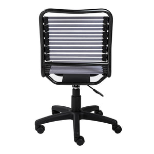 Allison Bungie Flat Low Back Office Chair in Light Gray with Graphite Black Frame and Black Base