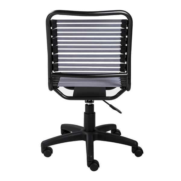 Allison Bungie Flat Low Back Office Chair in Light Gray with Graphite Black Frame and Black Base