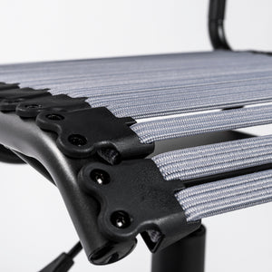 Allison Bungie Flat Low Back Office Chair in Light Gray with Graphite Black Frame and Black Base