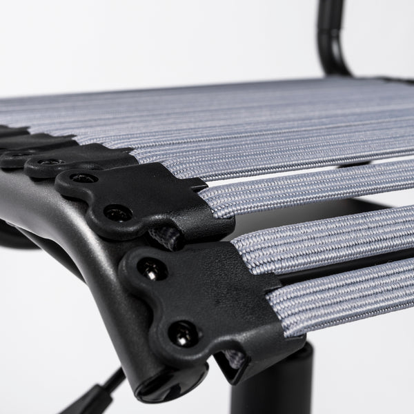 Allison Bungie Flat Low Back Office Chair in Light Gray with Graphite Black Frame and Black Base