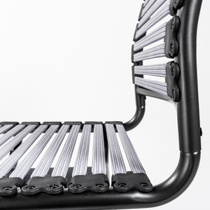 Allison Bungie Flat Low Back Office Chair in Light Gray with Graphite Black Frame and Black Base