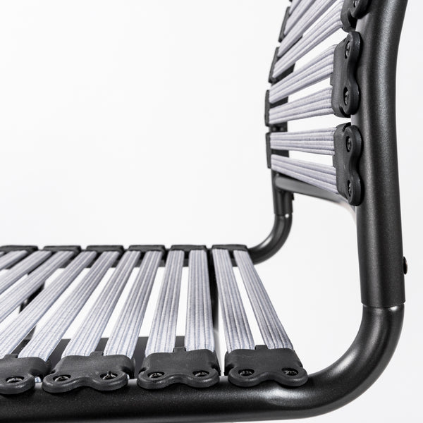 Allison Bungie Flat Low Back Office Chair in Light Gray with Graphite Black Frame and Black Base