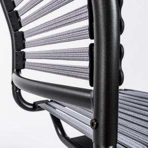 Allison Bungie Flat Low Back Office Chair in Light Gray with Graphite Black Frame and Black Base