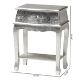 Harriet Classic and Traditional Silver Finished Wood 1-Drawer Nightstand