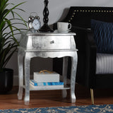 Harriet Classic and Traditional Silver Finished Wood 1-Drawer Nightstand