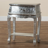 Harriet Classic and Traditional Silver Finished Wood 1-Drawer Nightstand