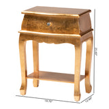 Harriet Classic and Traditional Gold Finished Wood 1-Drawer Nightstand