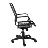 Allison Bungie Flat High Back Office Chair in Black with Graphite Black Frame and Black Base