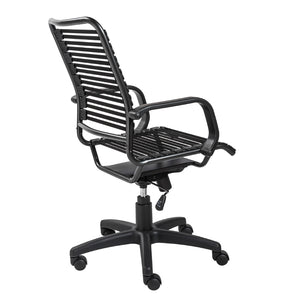 Allison Bungie Flat High Back Office Chair in Black with Graphite Black Frame and Black Base