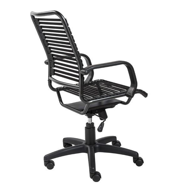 Allison Bungie Flat High Back Office Chair in Black with Graphite Black Frame and Black Base