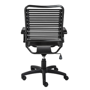 Allison Bungie Flat High Back Office Chair in Black with Graphite Black Frame and Black Base