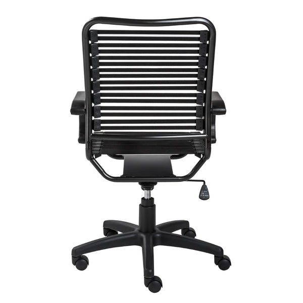 Allison Bungie Flat High Back Office Chair in Black with Graphite Black Frame and Black Base