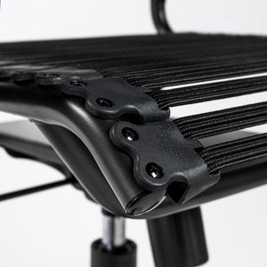 Allison Bungie Flat High Back Office Chair in Black with Graphite Black Frame and Black Base