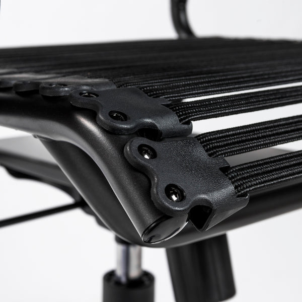 Allison Bungie Flat High Back Office Chair in Black with Graphite Black Frame and Black Base