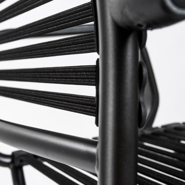 Allison Bungie Flat High Back Office Chair in Black with Graphite Black Frame and Black Base