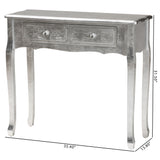 Newton Classic and Traditional Silver Finsihed Wood 2-Drawer Console Table