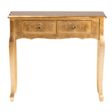 Newton Classic and Traditional Gold Finsihed Wood 2-Drawer Console Table