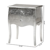 Patrice Classic and Traditional Silver Finished Wood 2-Drawer Nightstand