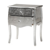 Patrice Classic and Traditional Silver Finished Wood 2-Drawer Nightstand