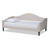 Milligan Modern and Contemporary Fabric Upholstered and Dark Brown Finished Wood Full Size Daybed