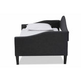 Baxton Studio Milligan Modern and Contemporary Charcoal Fabric Upholstered and Dark Brown Finished Wood Full Size Daybed