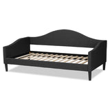 Baxton Studio Milligan Modern and Contemporary Charcoal Fabric Upholstered and Dark Brown Finished Wood Full Size Daybed