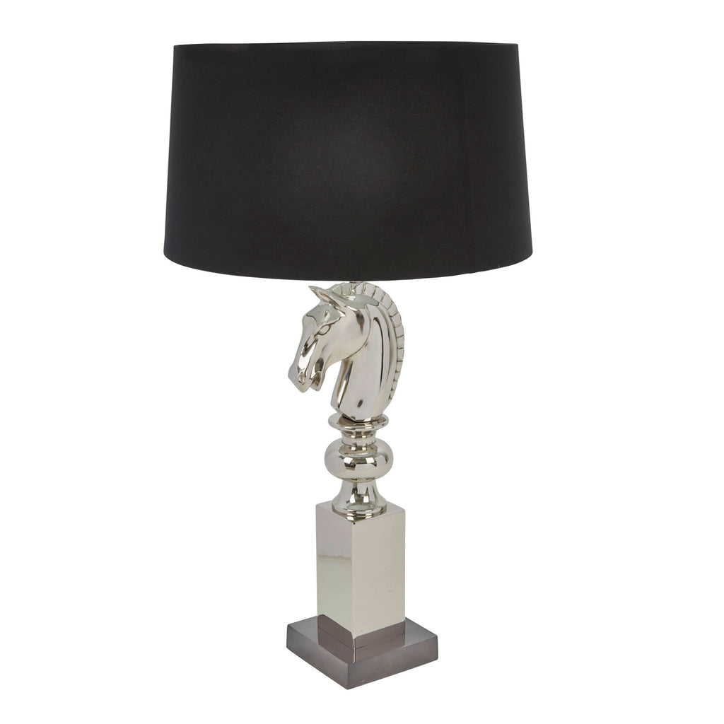 Sagebrook Home Glam Stainless Steel 39" Horse Headtable Lamp, Silver 50446 Silver Metal