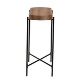 Baxton Studio Savion Modern Industrial Walnut Brown Finished Wood and Black Metal Console Table