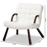 Baxton Studio Eisa Modern and Contemporary White Sherpa Upholstered and Walnut Brown Finished Wood Accent Chair