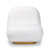 Baxton Studio Paiva Modern and Contemporary White Boucle Upholstered and Brushed Gold Finished Accent Chair