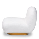 Baxton Studio Paiva Modern and Contemporary White Boucle Upholstered and Brushed Gold Finished Accent Chair