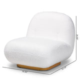 Baxton Studio Paiva Modern and Contemporary White Boucle Upholstered and Brushed Gold Finished Accent Chair