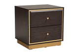 Arcelia Contemporary Glam and Luxe Two-Tone Dark Brown and Gold Finished Wood Queen Size 5-Piece Bedroom Set