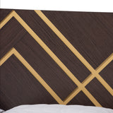 Arcelia Contemporary Glam and Luxe Two-Tone Dark Brown and Gold Finished Wood Queen Size 3-Piece Bedroom Set