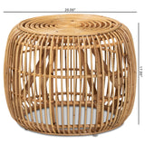 Baxton Studio Maverick Modern Bohemian Natural Brown Rattan End table