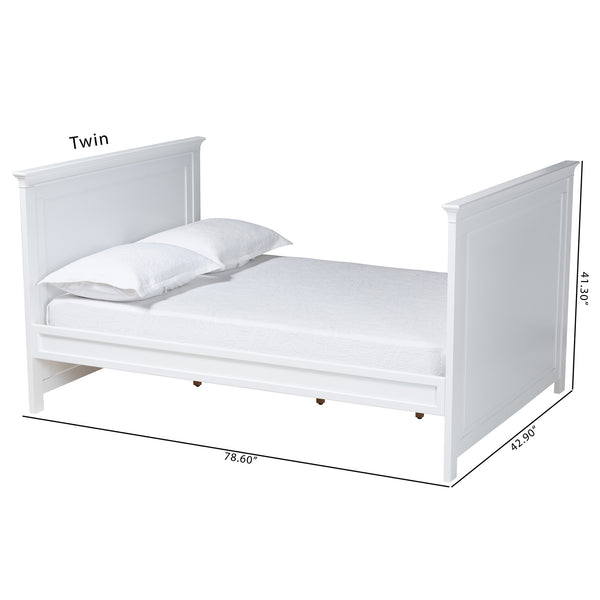 Baxton Studio Ceri Classic and Traditional White Finished Wood Full Size Daybed