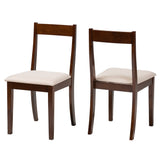 Carola Mid-Century Modern Fabric and Dark Brown Finished Wood 2-Piece Dining Chair Set