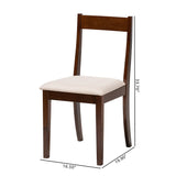 Baxton Studio Carola Mid-Century Modern Cream Fabric and Dark Brown Finished Wood 2-Piece Dining Chair Set