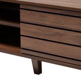 Teresina Mid-Century Modern Transitional Walnut Brown Finished Wood 2-Door TV Stand