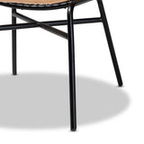 Baxton Studio Caelia Modern Bohemian Natural Brown Rattan and Black Metal Chair