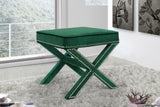 Nixon Velvet / Engineered Wood / Metal / Foam Contemporary Green Velvet Ottoman/Bench - 20.5" W x 20.5" D x 19" H