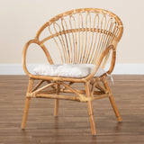 Baxton Studio Benicia Modern Bohemian Natural Brown Rattan Dining Chair