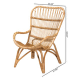 Baxton Studio Earvin Modern Bohemian Natural Brown Rattan Armchair