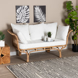 Baxton Studio Edana Modern Bohemian Natural Rattan Sofa With Cushion