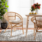 Baxton Studio Adrina Modern Bohemian Natural Brown Rattan Dining Chair