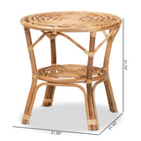 Baxton Studio Cariel Modern Bohemian Natural Brown Rattan Coffee Table