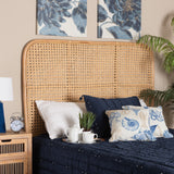 Baxton Studio Linette Modern Bohemian Natural Rattan Queen Size Standalone Headboard