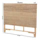 Baxton Studio Cantara Modern Bohemian Natural Rattan Queen Size Standalone Headboard